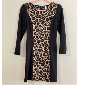 Kensie Black Animal Print Sheath Dress